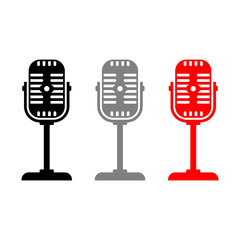 Microphone vector icons on white background
