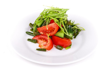 Salad of tomatoes and cucumbers