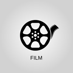 Film tape icon. Film tape symbol. Flat design. Stock - Vector illustration