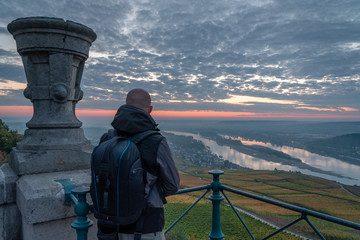Amazing sunrise in Rudesheim am Rhein, Germany