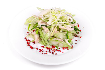 Salad of cucumbers and meat