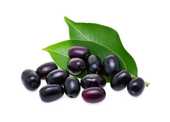 Jambolan plum or Java plum on white background