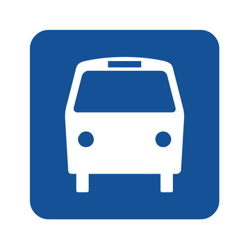 Blue bus symbol