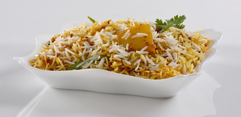 Delicious and Spicy Potato Biryani