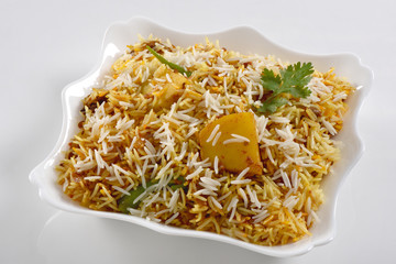 Delicious and Spicy Potato Biryani