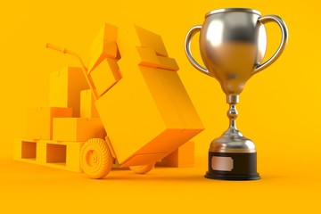 Delivery background with trophy