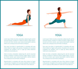 Yoga Warrior and Up Dog Postures, Colorful Card