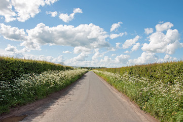 Travelling down the country road in England.