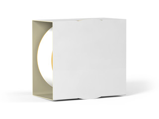 Mettalic tin with blank label inside a carton sleeve