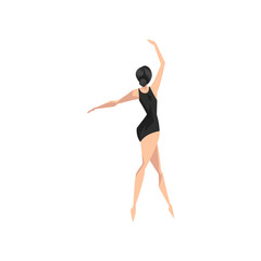Obraz premium Young slim and beautifull ballerina dancing, classical ballet dance class vector Illustration on a white background