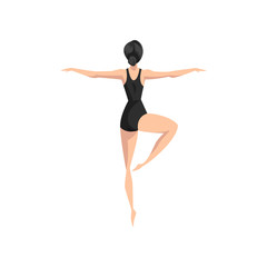 Obraz premium Ballet dancer, beautifull professional ballerina dancing vector Illustration on a white background