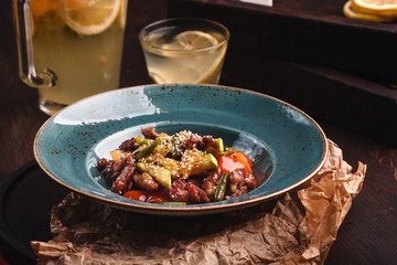 meat with vegetables