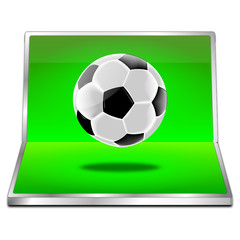 Button with Soccer ball - 3D illustration