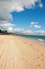 Bournemouth beach in the summertime.