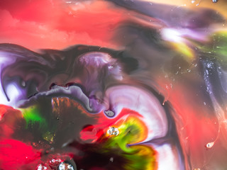 Abstract background, various pigments and dyes create a rich texture, blurred color background,