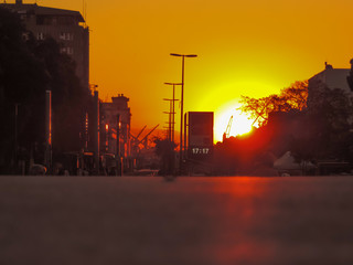 Sunset at the Olimpyc Boulevard at 17:17 p.m