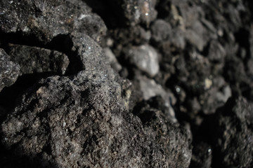 Asphalt and stone close up.