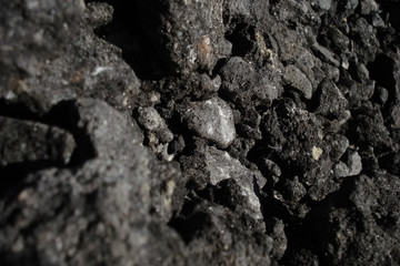 Asphalt and stone close up.