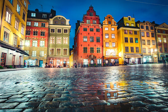 Stockholm Gamla Stan district at twilight, Sweden, Scandinavia