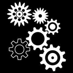 gears sign simple icon flat design. vector illustration.