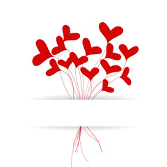 Greeting card with hearts bouquet