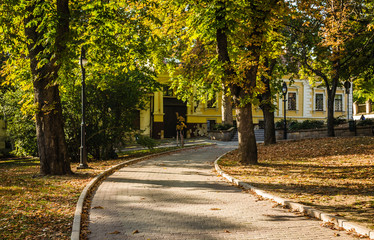Park city of Pecs, Hungary, in the fall 