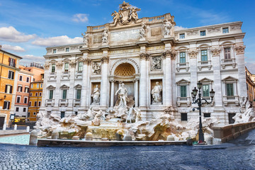Fototapeta na wymiar The Trevi Fountain full view, no people