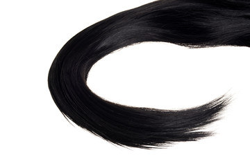 closeup piece of black hair
