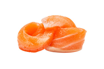 Salmon piece isolated on white background - clipping paths