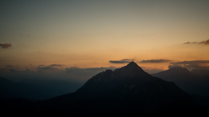sunset in mountains
