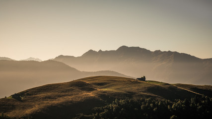 sunset in the mountains