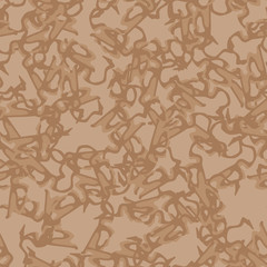 UFO military camouflage seamless pattern in different shades of beige and brown colors