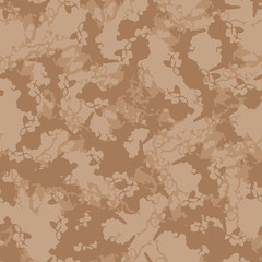 UFO military camouflage seamless pattern in different shades of beige and brown colors
