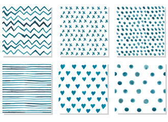 Set of vector waterlocor seamless pattern. Endless texture can be used for wallpaper, pattern fills, web page background,surface textures. Set of handdrawn geometric ornaments.