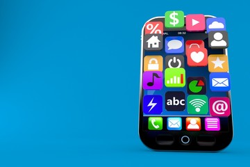 Smart phone with application icons