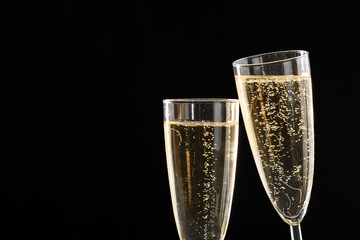 two glasses of sparkling wine