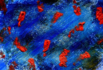 An abstract gouache painting
