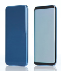 Isometric view of blue smartphone