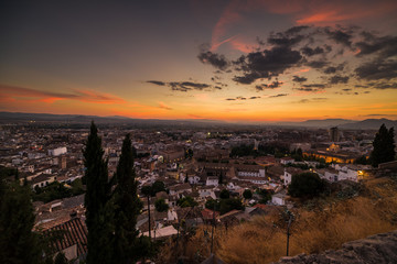 Urban landscape, view of the city of Granada, southern Spain