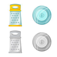 Vector illustration of kitchen and cook symbol. Set of kitchen and appliance stock symbol for web.