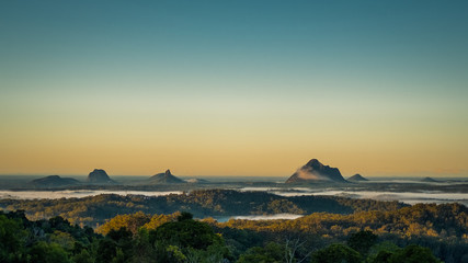 sunset in the mountains