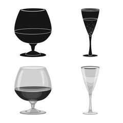 Vector design of drink and bar logo. Set of drink and party stock symbol for web.