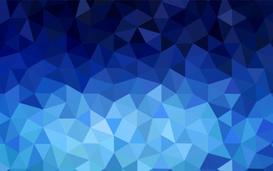 Dark BLUE vector low poly cover.
