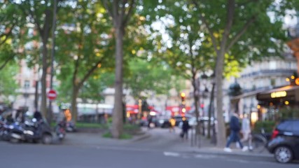 Defocused background plate of nice urban setting in Europe