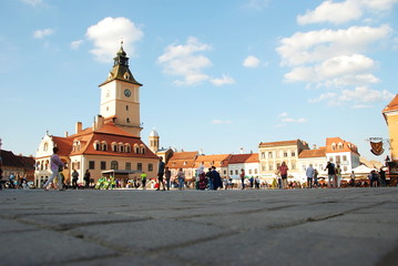 Piata Sfatului square in Brasov city centre, Romania