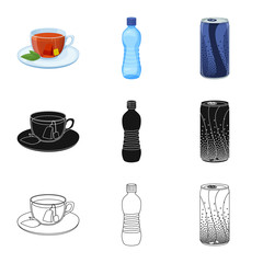 Vector design of drink and bar logo. Collection of drink and party stock symbol for web.