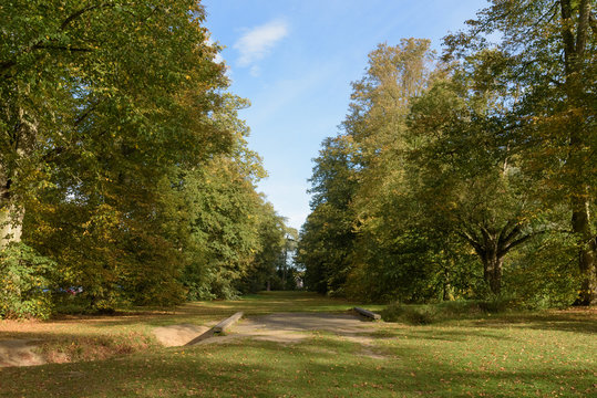 Bridge at Lime Avenue at Nowton Park in autumn