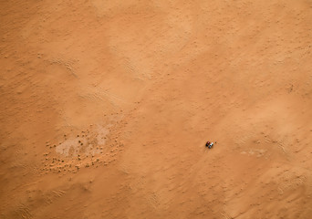 Aerial view of Wadi Rum