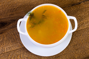 Chicken soup with vegetables