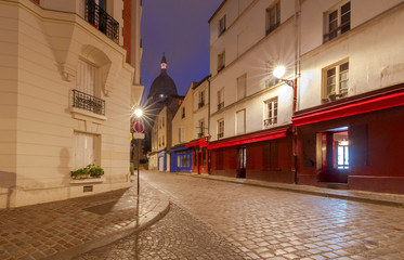 Paris. Old street on the Montmartre hill.